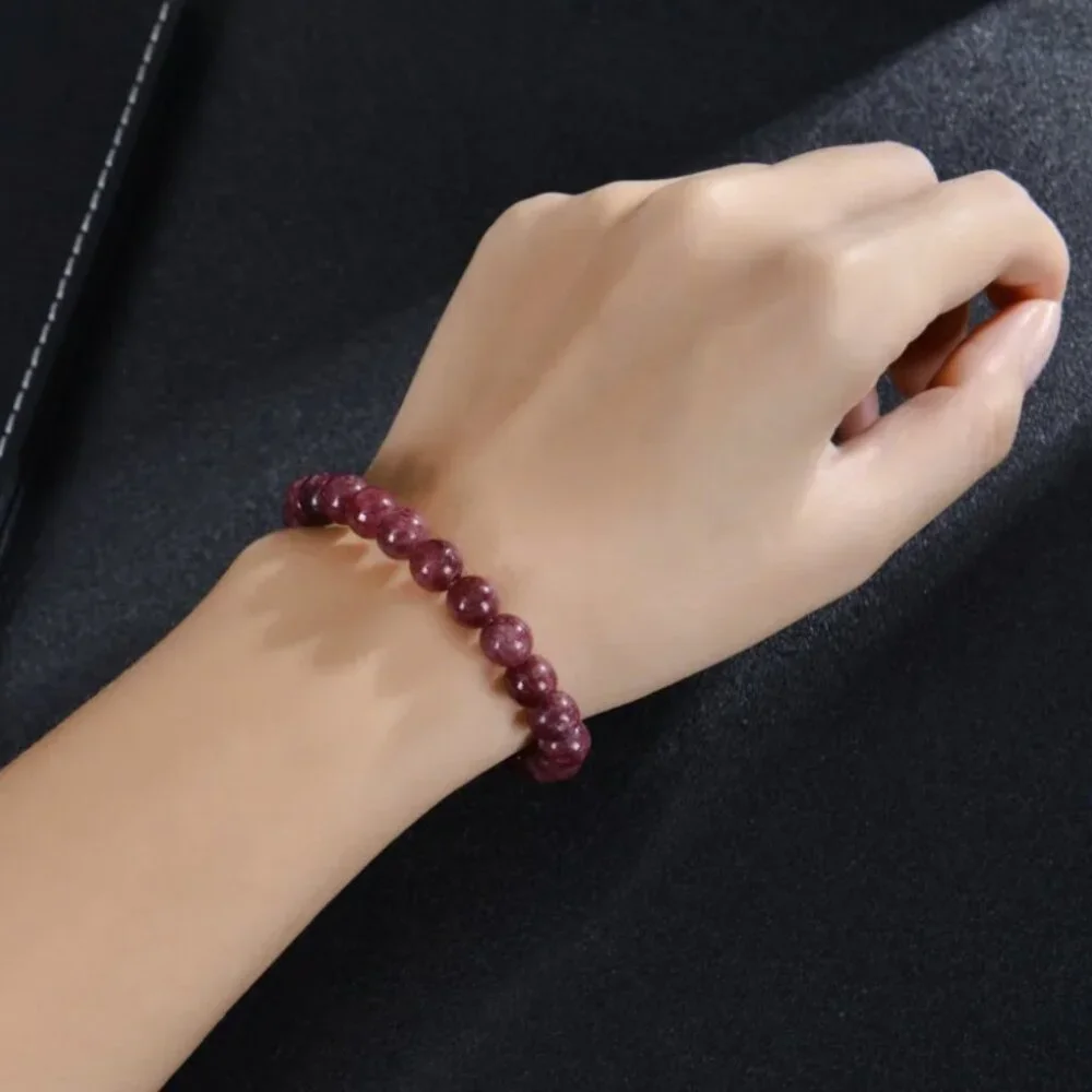 Red Garnet Beaded Gemstone Friendship Love Protection Natural Stone Bracelet NEW - Picture 2 of 3